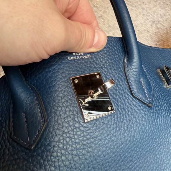 Hermès 2010 Bleu De Malte Clemence Leather Birkin 35 Bag - Picture 14 of 15